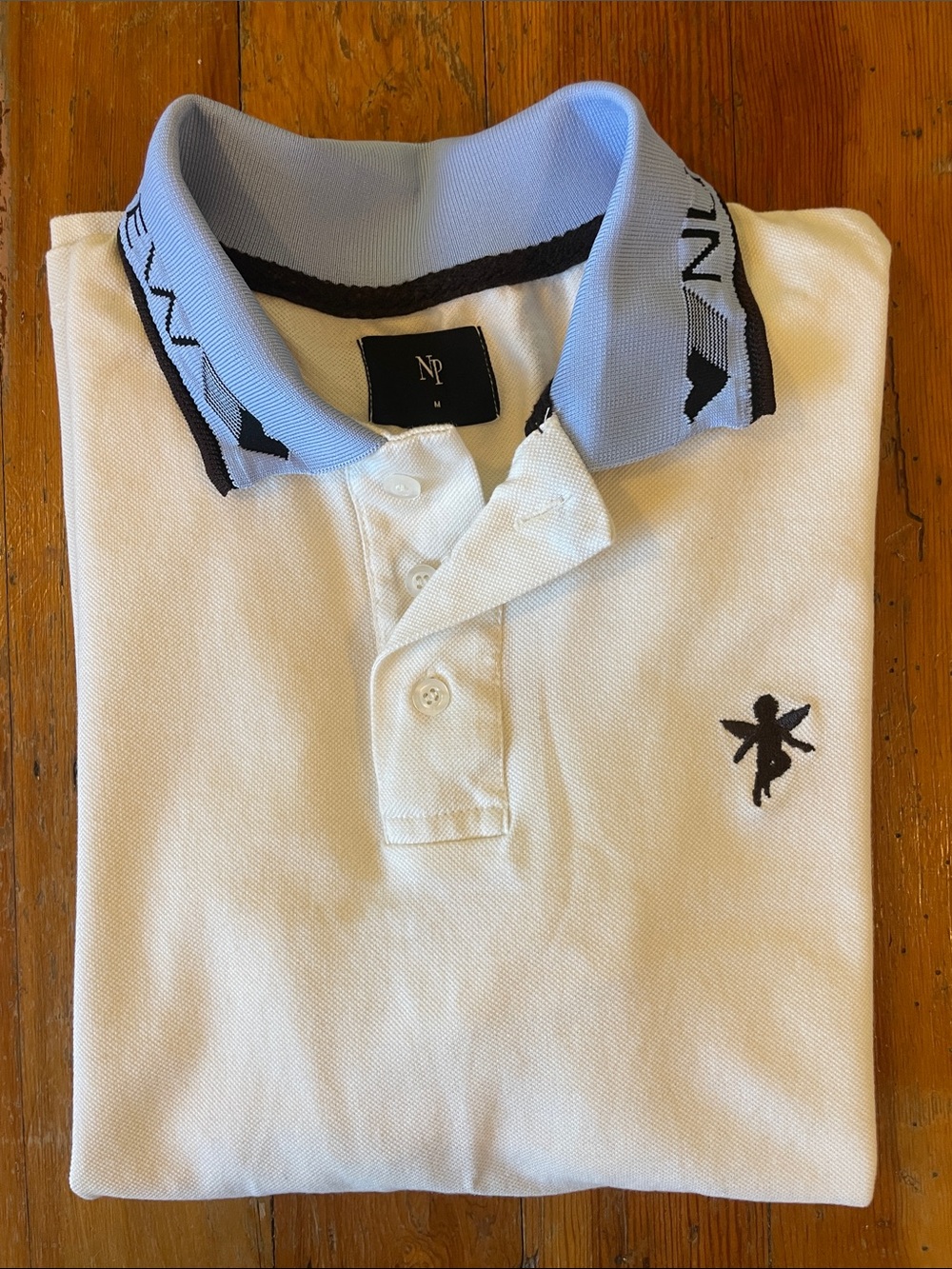 Nude Project Polo Shirt with Light Blue Contrast Collar
